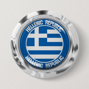Grekland Round Emblem Knapp