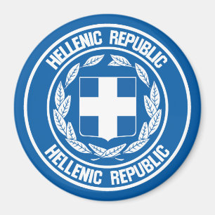 Grekland Round Emblem Magnet