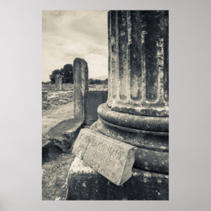 Grekland, ruiner i den gamla staden poster