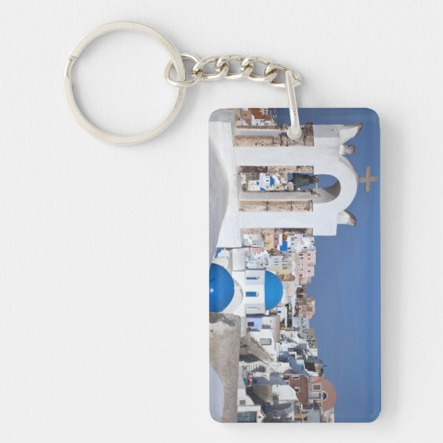 Grekland, Santorini. Kampanil och blå kupoler på 2 (Framsidan)