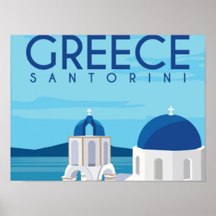 Grekland Santorini Poster