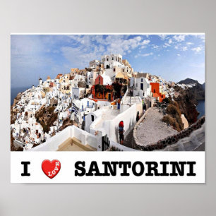 Grekland - Santorini - Thera - Thira - Oia - Poster