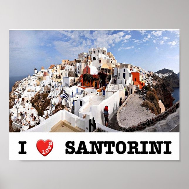 Grekland - Santorini - Thera - Thira - Oia - Poster (Framsidan)