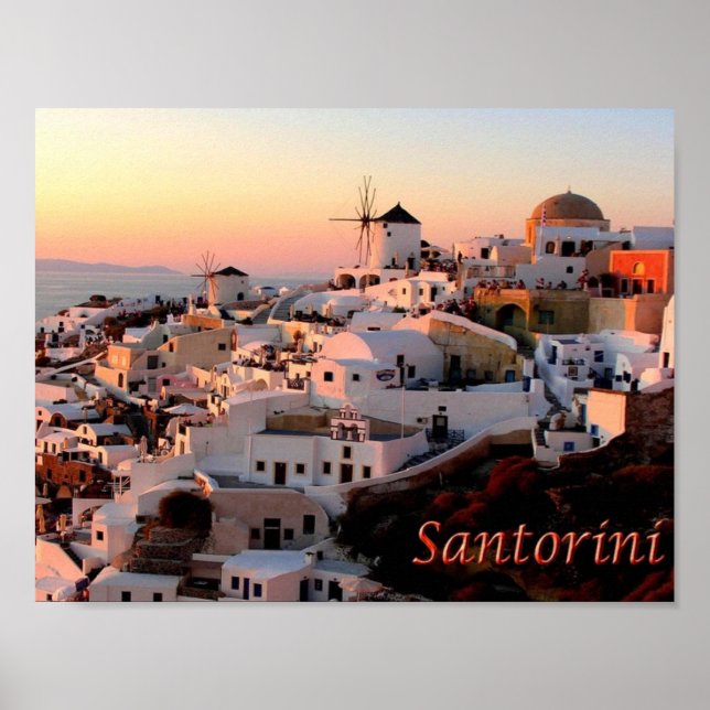 Grekland - Santorini - Thera - Thira - Oia - Poster (Framsidan)