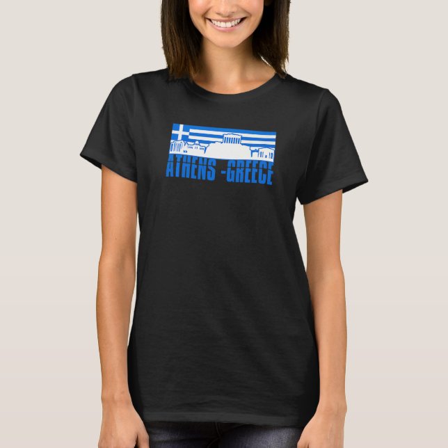 Grekland Skyline Aten 2 T Shirt (Framsida)