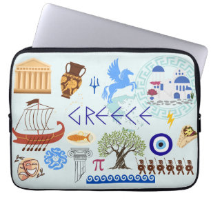 Grekland Symbols Travel Älskare Laptop Fodral