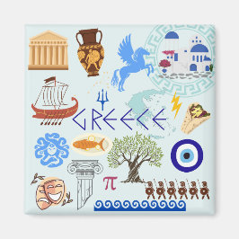 Grekland Symbols Travel Älskare Magnet