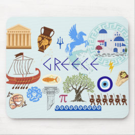 Grekland Symbols Travel Älskare Musmatta