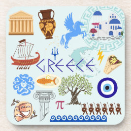 Grekland Symbols Travel Älskare Underlägg