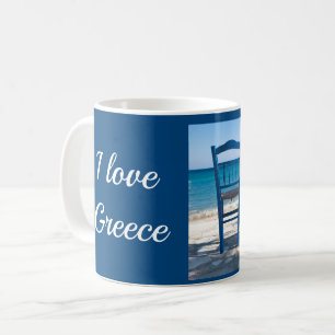 Grekland taverna blue och white kaffemugg