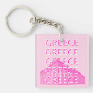Grekland, Travel Art, Pastel Travel Art, Rosa