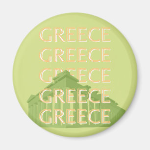 Grekland Travel Art, sommarresekonst, Grönt Magnet
