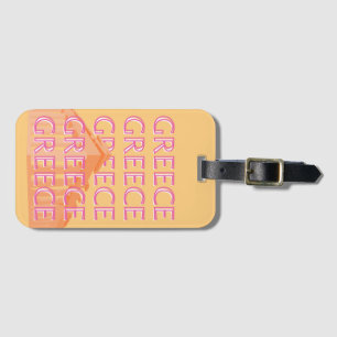Grekland Travel Art, sommarresekonst, Orange Bagagebricka