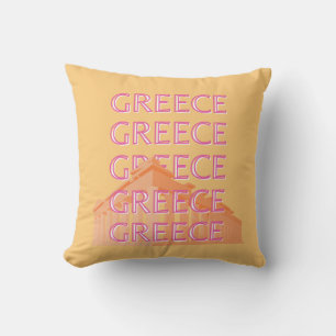 Grekland Travel Art, sommarresekonst, Orange Kudde