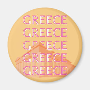 Grekland Travel Art, sommarresekonst, Orange Magnet
