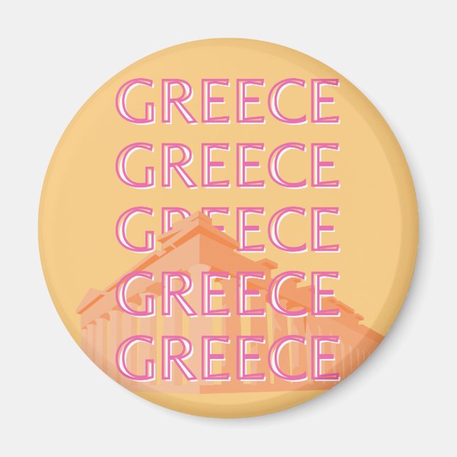 Grekland Travel Art, sommarresekonst, Orange Magnet (Framsidan)