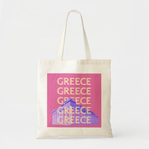 Grekland Travel Art, sommarteater, Retro, Rosa Tygkasse