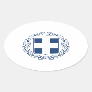 Grekland vapensköld ovalt klistermärke