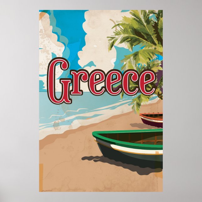 Grekland vintage reseaffisch poster (Framsidan)