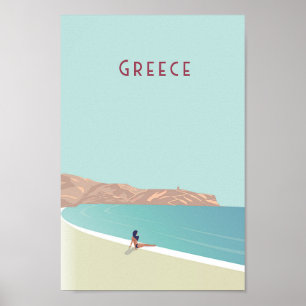 Grekland vintage resor poster