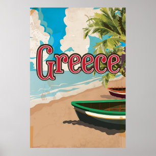 Grekland vintage resor poster