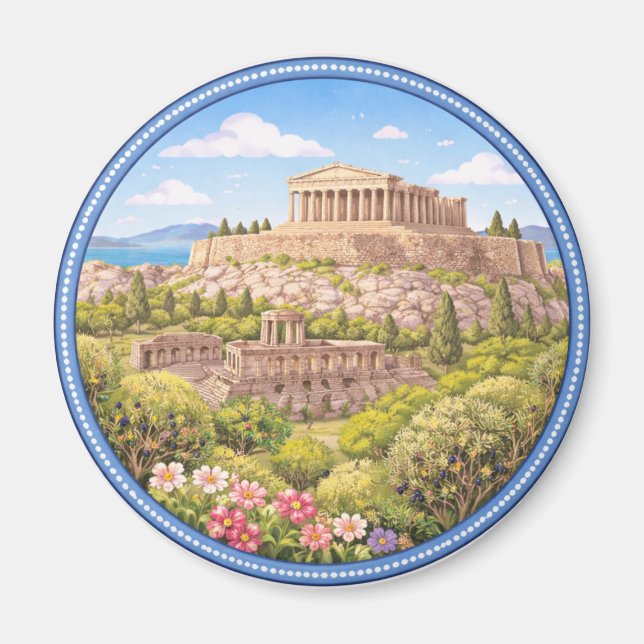 Greklands Akropolis Magnet (Framsidan)