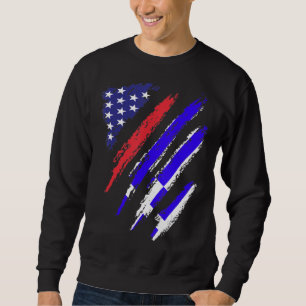 Greklands amerikanska grown Flagga USA Patriot Her Lång Ärmad Tröja