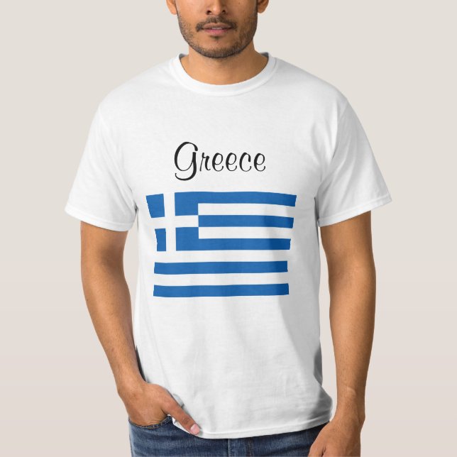 Greklands anpassade namn för grekiska Flagga T Shirt (Framsida)