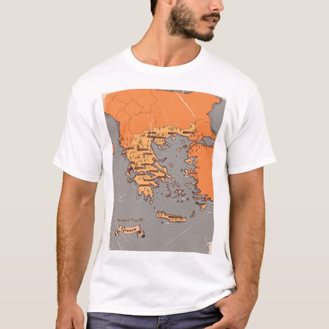 Greklands antika länskarta t shirt (Framsida)