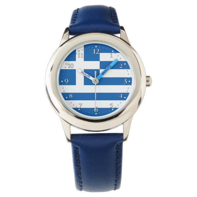 Greklands flagga armbandsur (Framsida)