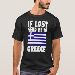 Greklands Flagga Design Om borttappaden skickar mi T Shirt