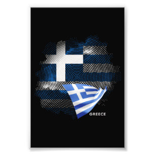 Greklands flagga fototryck