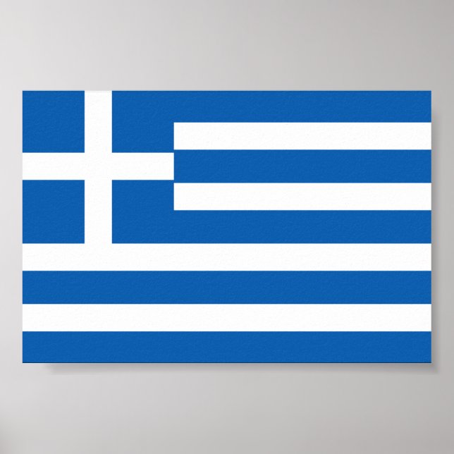Greklands flagga Grekisk flagga Poster (Framsidan)