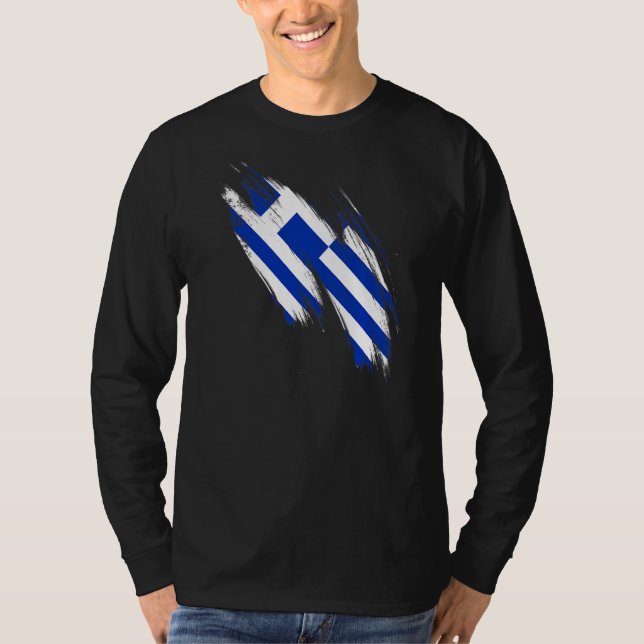 Greklands Flagga Grekiska Pridet Heart T Shirt (Framsida)