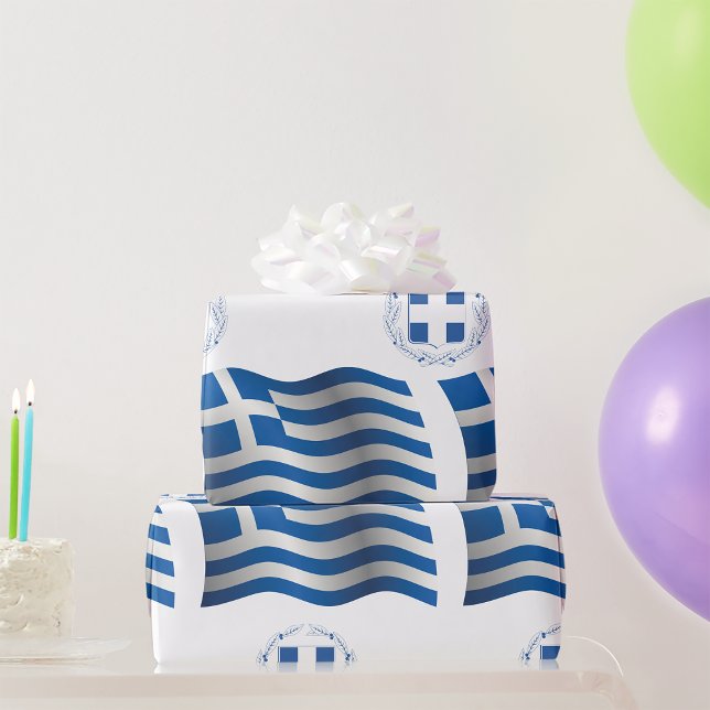 Greklands Flagga Jackar Arm Presentpapper (Skapare uppladdad)