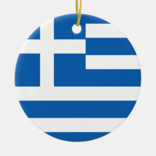 Greklands Flagga Julgransprydnad Keramik