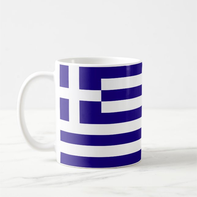 Greklands Flagga Kaffemugg (Vänster)