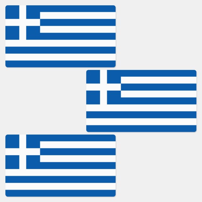 Greklands flagga klistermärke (Grupp)