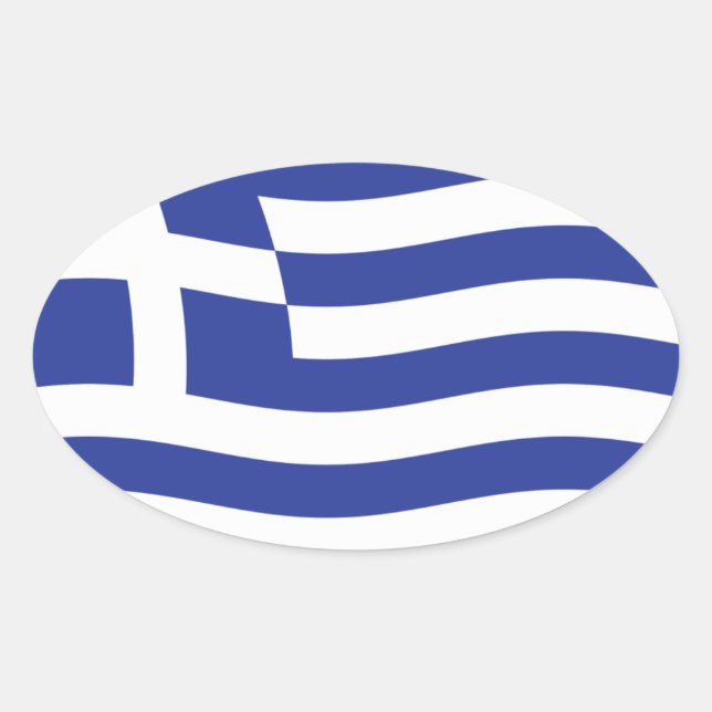 Greklands Flagga Klistermärke (Framsida)