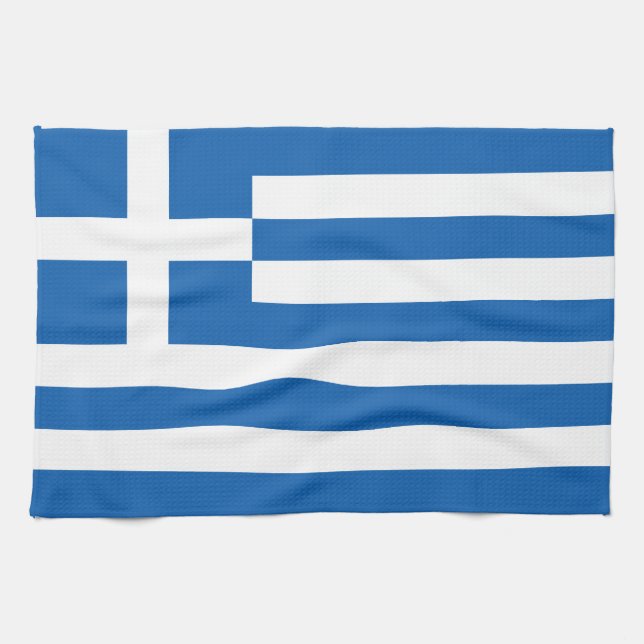 Greklands flagga kökshandduk (Horisontell)