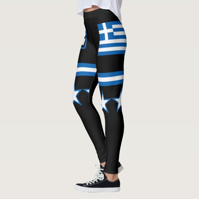 Greklands Flagga Leggings (Vänster)