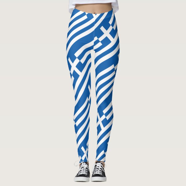 Greklands Flagga Leggings (Framsida)