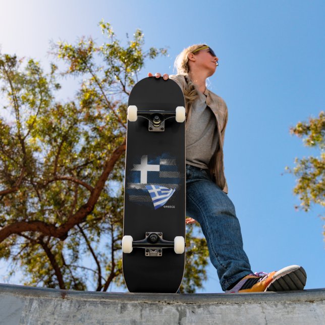 Greklands flagga mini skateboard bräda 18,5 cm (Utomhus 1)