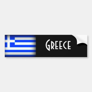 Greklands Flagga Mörk Bildekal