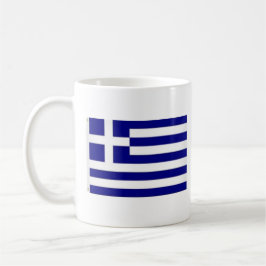 Greklands flagga och nationalsångens namn kaffemugg