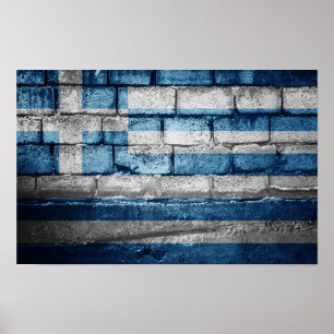 Greklands flagga poster