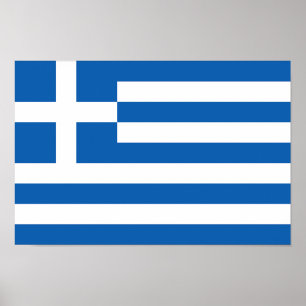 Greklands flagga poster