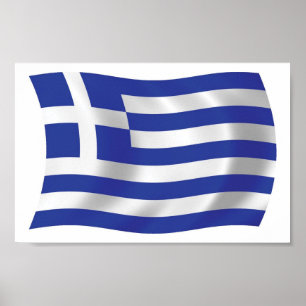 Greklands Flagga Postertryck Poster