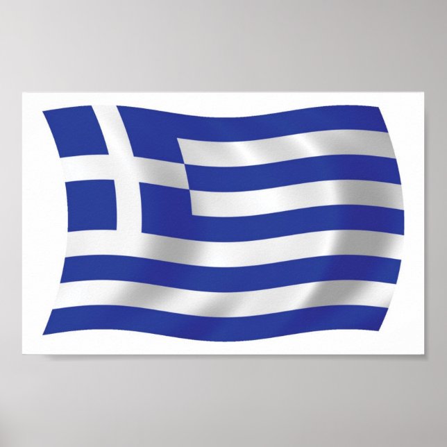 Greklands Flagga Postertryck Poster (Framsidan)