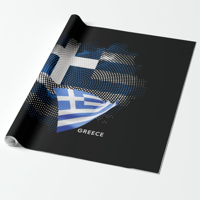 Greklands flagga presentpapper (Utrullad)
